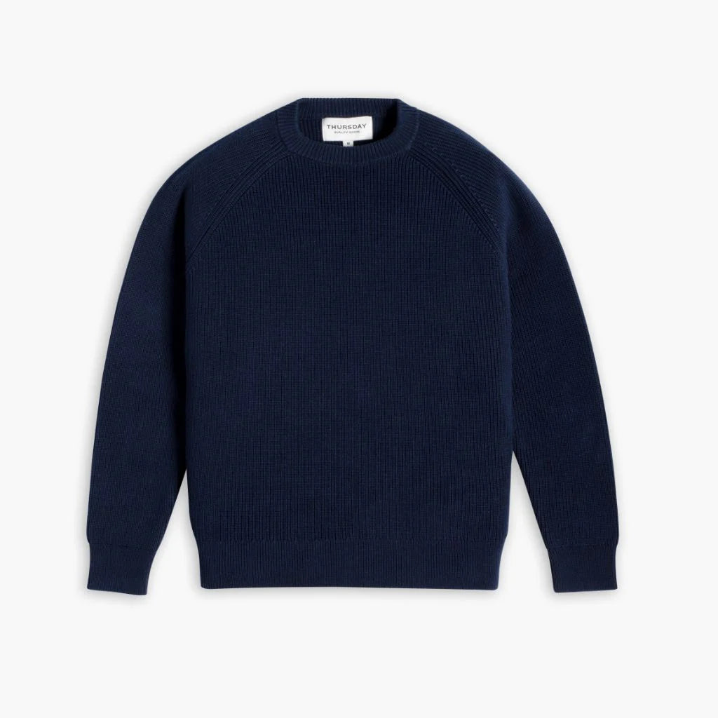 Ribbed Crewneck Sweater | Navy